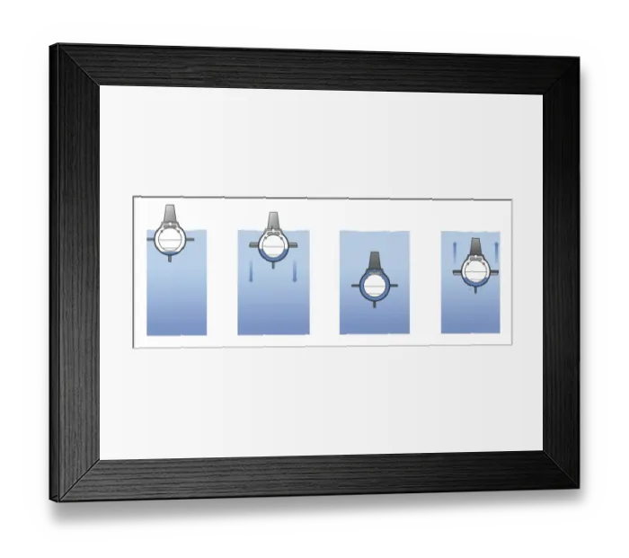 Framed Print : Digital illustration of partially submerged submarine floating just below surface of water, submerging and fully submerged submarines, and surfacing. submarine Framed Print : Digital illustration of partially submerged submarine floating just below surface of water, submerging and fully submerged submarines, and surfacing. submarine