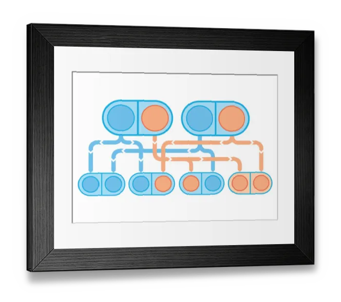 Framed Print : Digital illustration of recessive inheritance where both parents carry the abnormal Albinism gene Framed Print : Digital illustration of recessive inheritance where both parents carry the abnormal Albinism gene