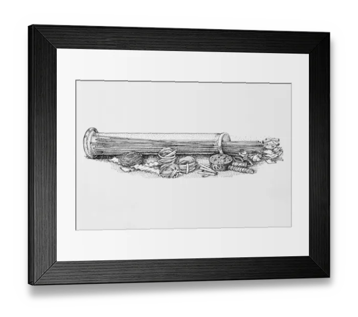 Framed Print : Black and white illustration of dried and fresh pasta Framed Print : Black and white illustration of dried and fresh pasta