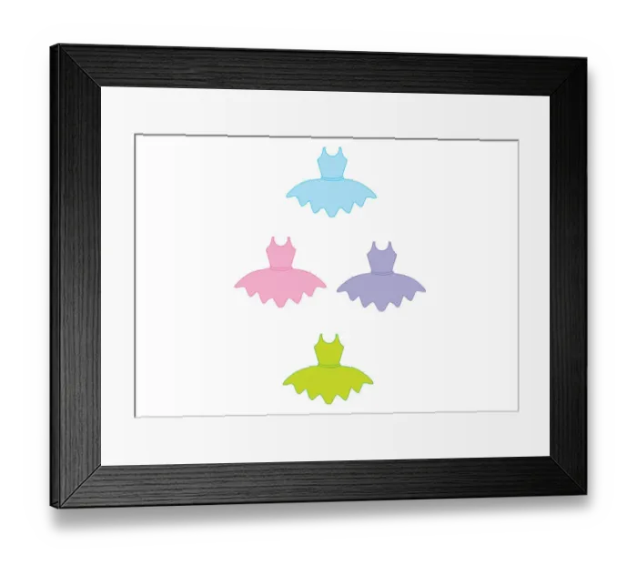 Framed Print : Digital illustration of pastel blue, pink, mauve, and green ballet dancing tutus Framed Print : Digital illustration of pastel blue, pink, mauve, and green ballet dancing tutus