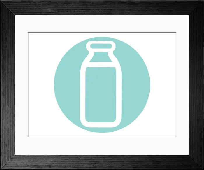 Framed Print : Digital illustration representing bottle in blue circle Framed Print : Digital illustration representing bottle in blue circle