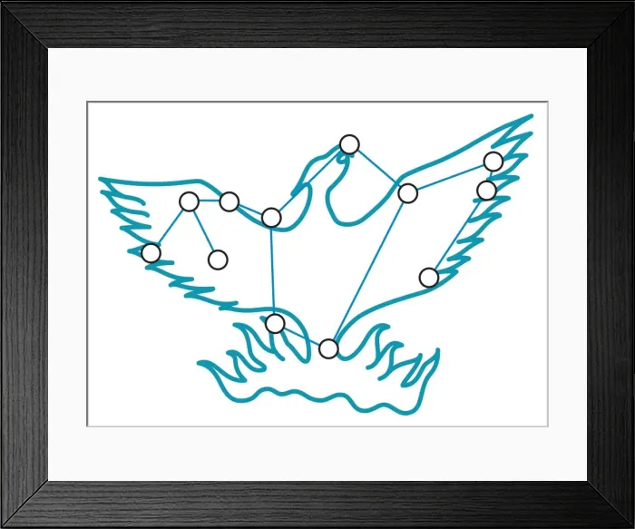 Framed Print : Digital illustration of Pheonix constellation Framed Print : Digital illustration of Pheonix constellation