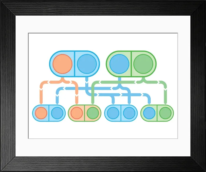 Framed Print : Digital illustration of X-linked recessive inheritance Framed Print : Digital illustration of X-linked recessive inheritance
