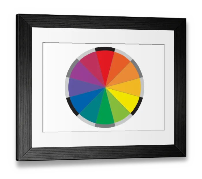 Framed Print : Digital illustration of primary and secondary colour circle Framed Print : Digital illustration of primary and secondary colour circle
