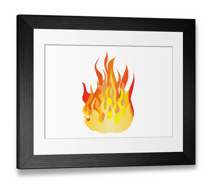 Framed Print : Digital illustration of flame rising from bonfire