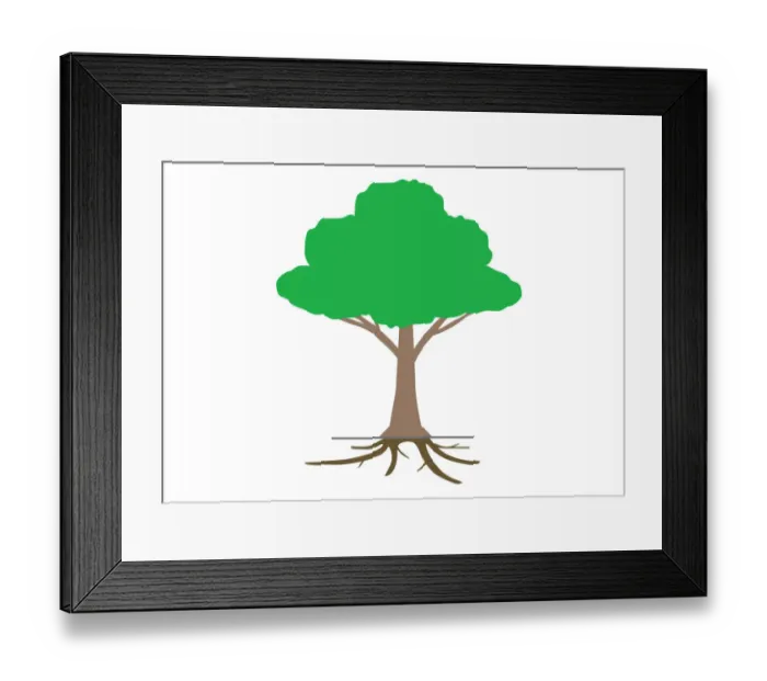 Framed Print : Digital illustration tree showing roots underground Framed Print : Digital illustration tree showing roots underground