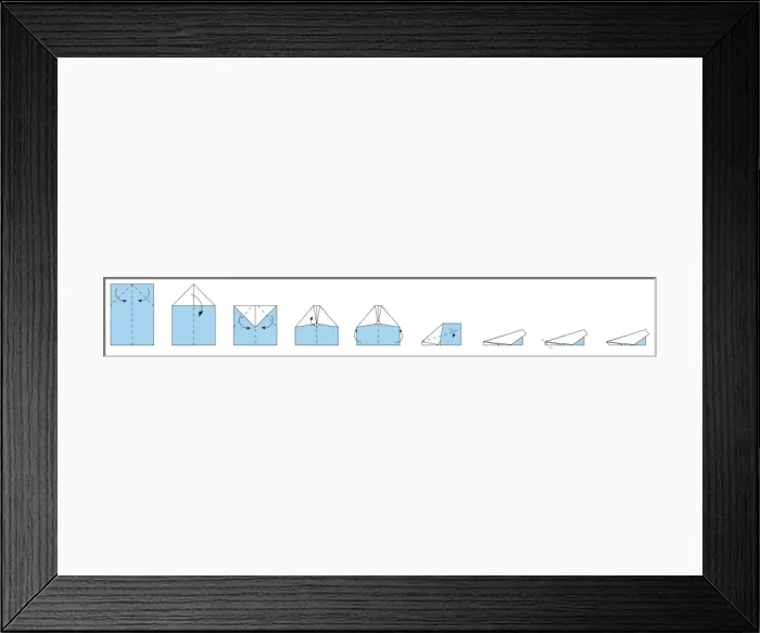 Framed Print : Sequence of digital illustrations showing how to make a paper aeroplane Framed Print : Sequence of digital illustrations showing how to make a paper aeroplane