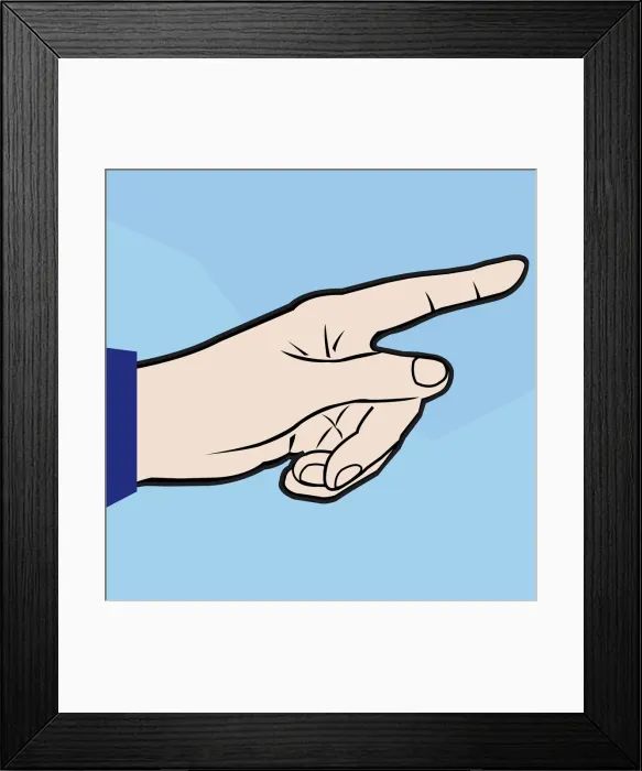 Framed Print : Digital illustration of pointing finger gesture
