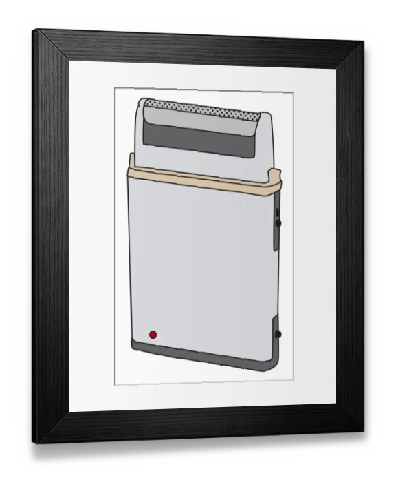 Framed Print : Digital illustration of electric razor Framed Print : Digital illustration of electric razor