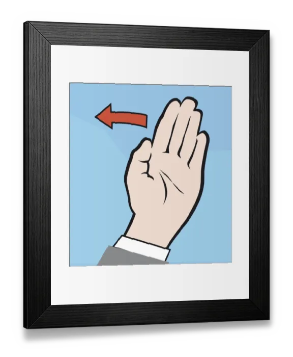 Framed Print : Digital illustration of waving hand