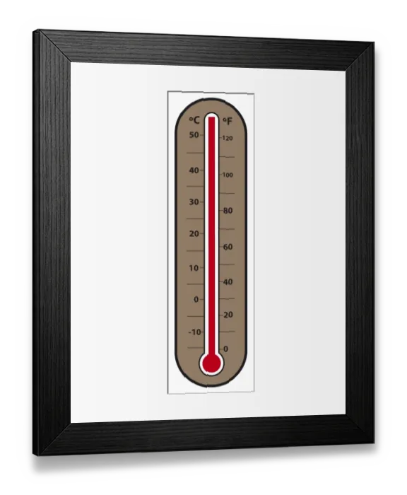 Framed Print : Digital illustration of weather thermometer showing 58 degrees Framed Print : Digital illustration of weather thermometer showing 58 degrees