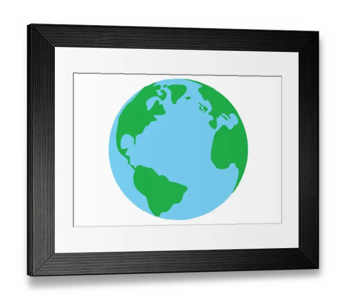 Framed Print : Digital illustration of world glowing showing North and South America, Greenland, and parts of Europe and Africa Framed Print : Digital illustration of world glowing showing North and South America, Greenland, and parts of Europe and Africa