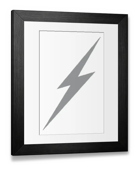 Framed Print : Digital illustration of grey lightening flash Framed Print : Digital illustration of grey lightening flash