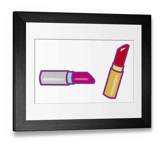 Framed Print : Digital illustration of pink and red lipstick Framed Print : Digital illustration of pink and red lipstick