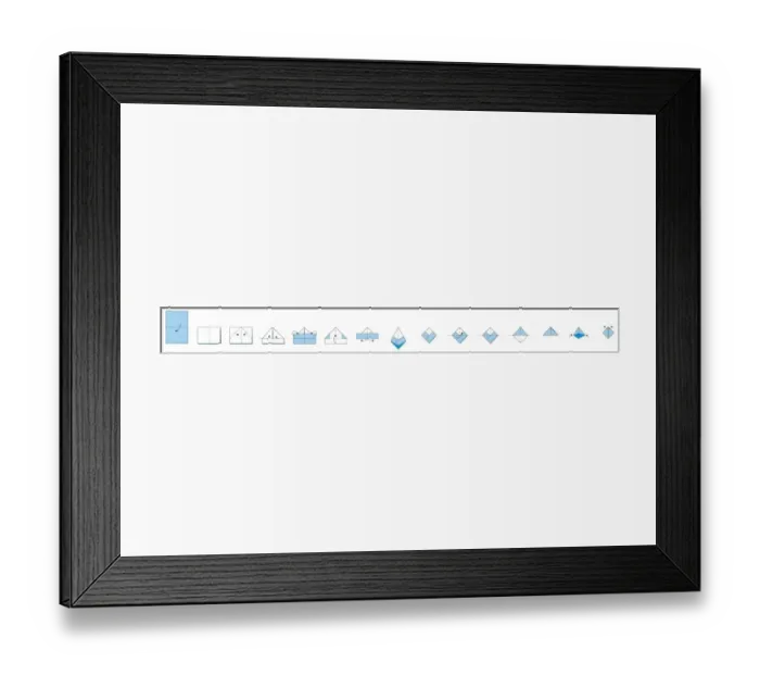 Framed Print : Digital illustration of image sequence showing how to make a paper boat Framed Print : Digital illustration of image sequence showing how to make a paper boat