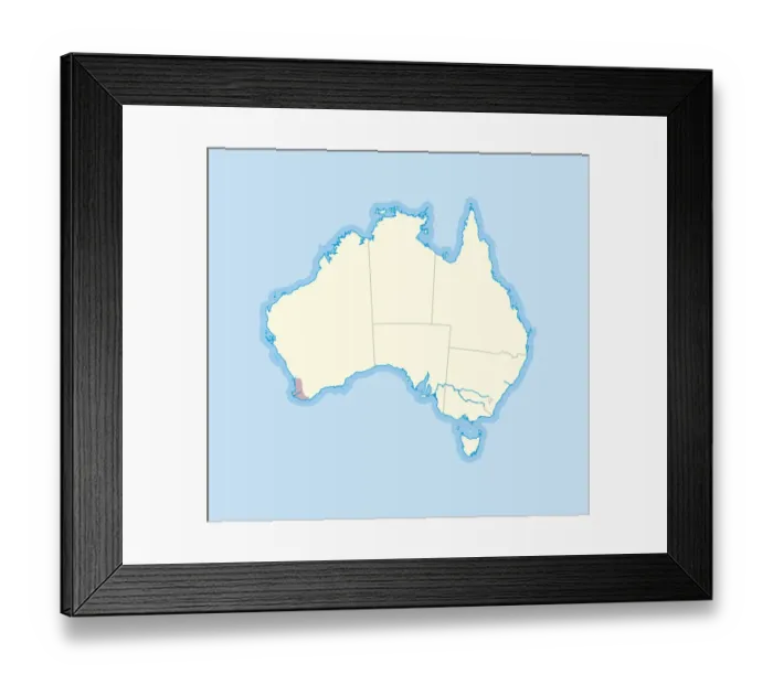 Framed Print : Digital illustration of wine growing region of western Australia Framed Print : Digital illustration of wine growing region of western Australia