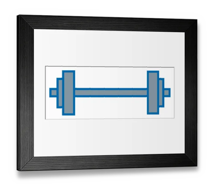 Framed Print : Digital illustration of barbell Framed Print : Digital illustration of barbell