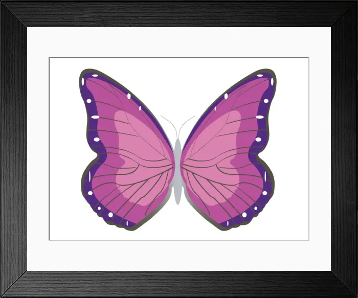 Framed Print : Digital illustration butterfly with spread wings Framed Print : Digital illustration butterfly with spread wings