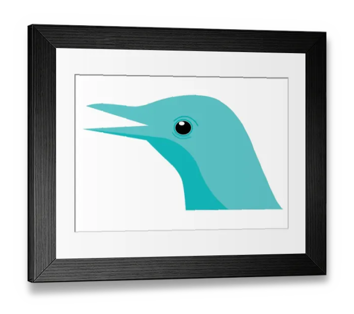 Framed Print : Digital illustration bird head showing straight, insect-eating beak Framed Print : Digital illustration bird head showing straight, insect-eating beak