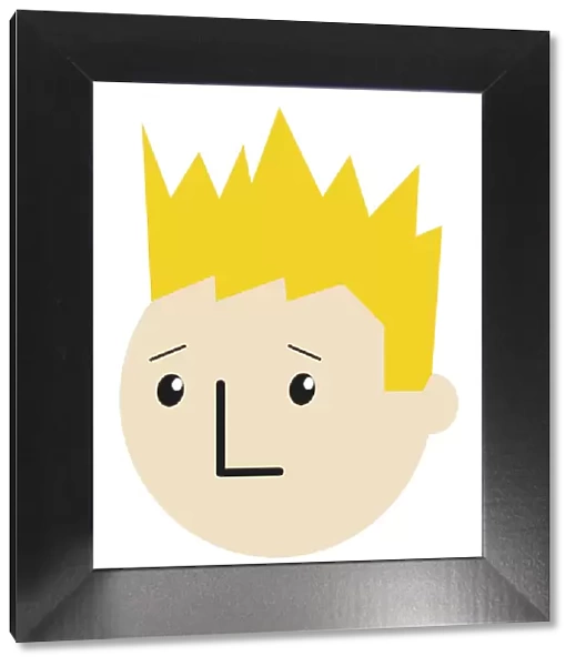 Digital cartoon of boy with spiky blonde hair