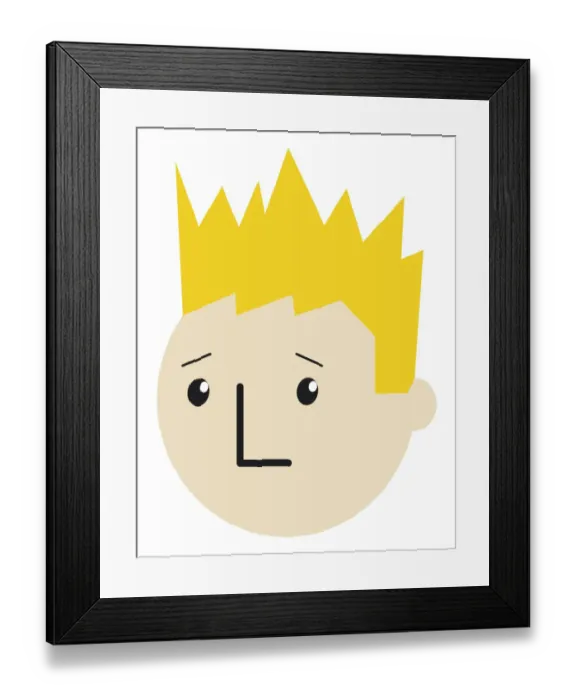 Framed Print : Digital cartoon of boy with spiky blonde hair Framed Print : Digital cartoon of boy with spiky blonde hair