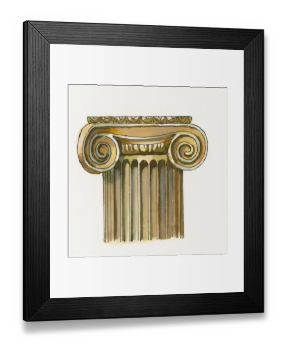 Framed Print : Digital illustration of Ionic order column Framed Print : Digital illustration of Ionic order column