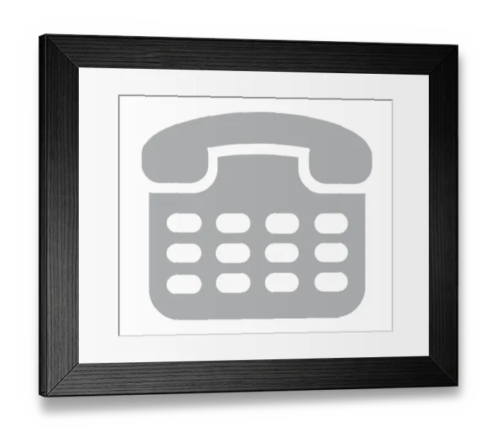 Framed Print : Digital illustration of grey landline telephone Framed Print : Digital illustration of grey landline telephone