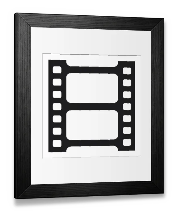 Framed Print : Black and white digital illustration representing camera film Framed Print : Black and white digital illustration representing camera film