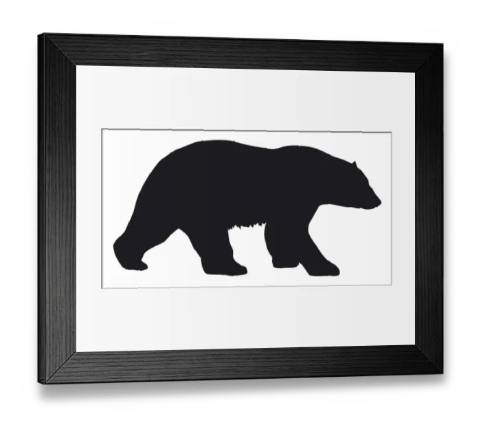 Framed Print : Black and white digital illustration of Polar Bear (Ursus maritimus) Framed Print : Black and white digital illustration of Polar Bear (Ursus maritimus)