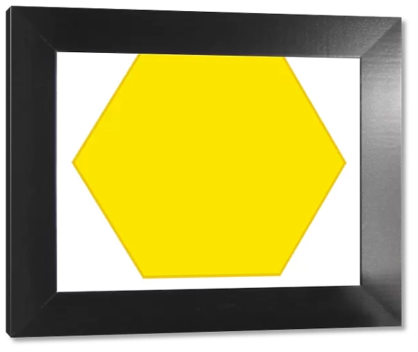 Digital illustration of yellow hexagon