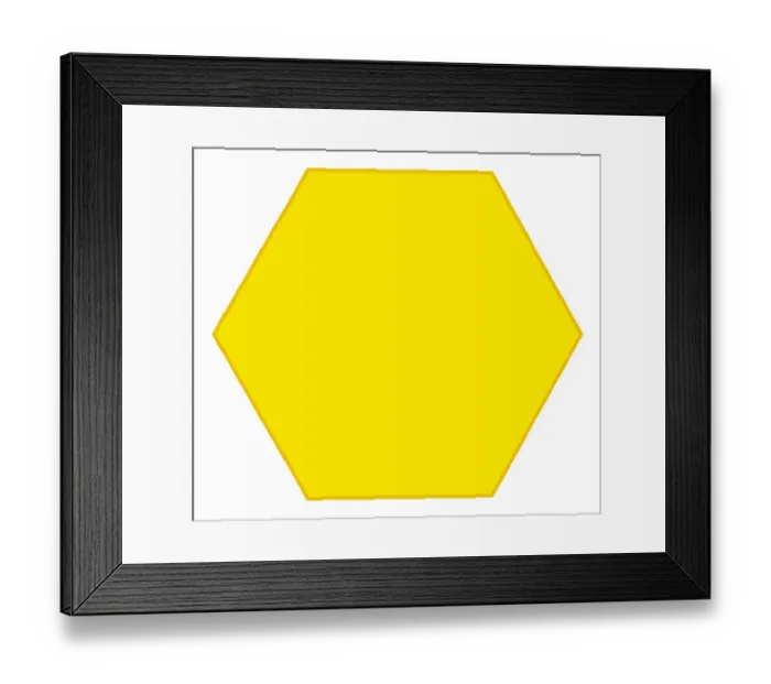 Framed Print : Digital illustration of yellow hexagon Framed Print : Digital illustration of yellow hexagon