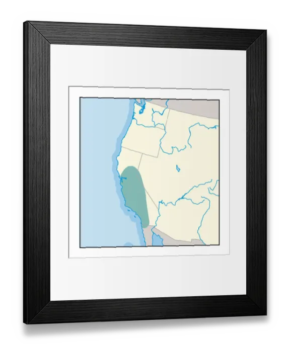Framed Print : Digital illustration of wine growing region in California Framed Print : Digital illustration of wine growing region in California