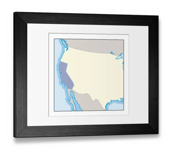 Framed Print : Digital illustration of wine growing region in California Framed Print : Digital illustration of wine growing region in California