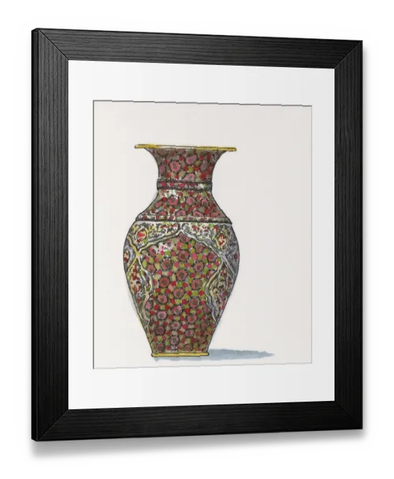Framed Print : Illustration of traditional Iznik vase Framed Print : Illustration of traditional Iznik vase