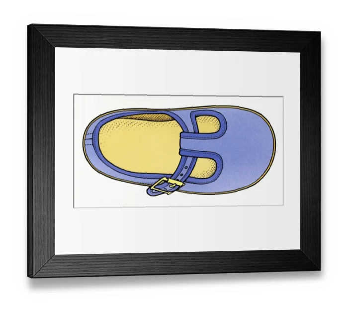 Framed Print : Illustration of childs comfortable shoe