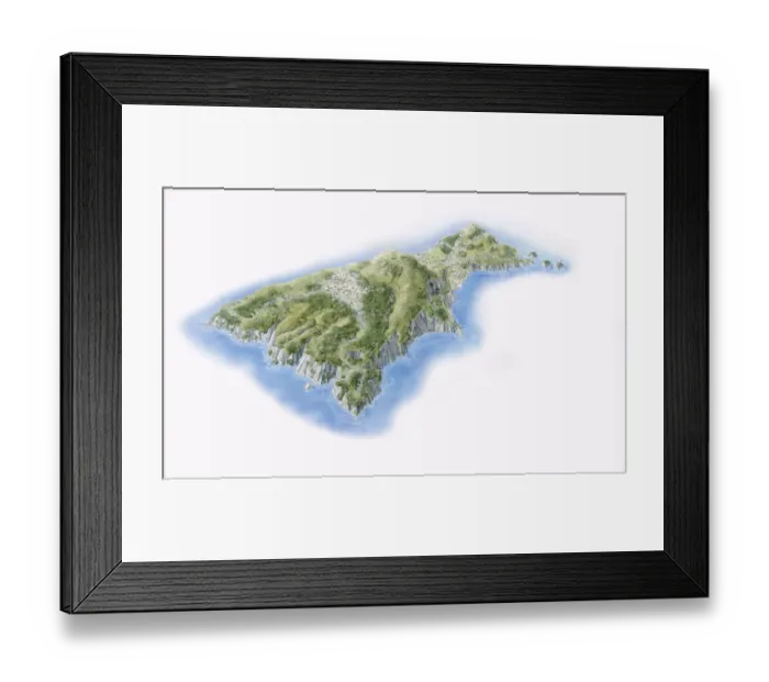 Framed Print : Illustration of the island of Capri Framed Print : Illustration of the island of Capri