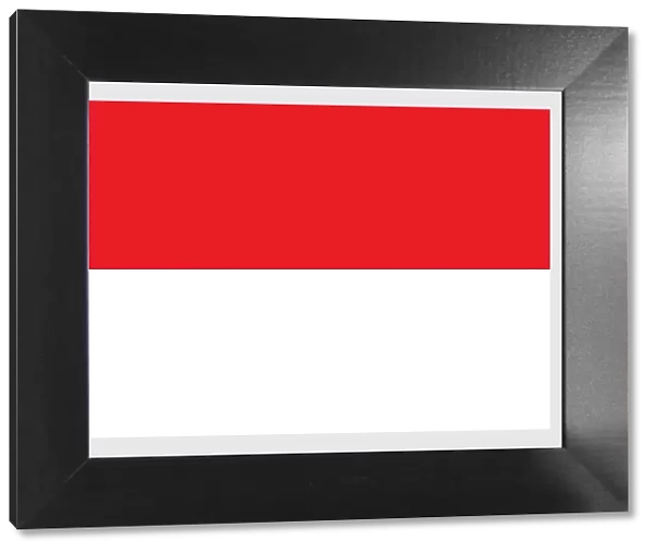 Illustration of flag of Indonesia, with two equal horizontal bands of red and white