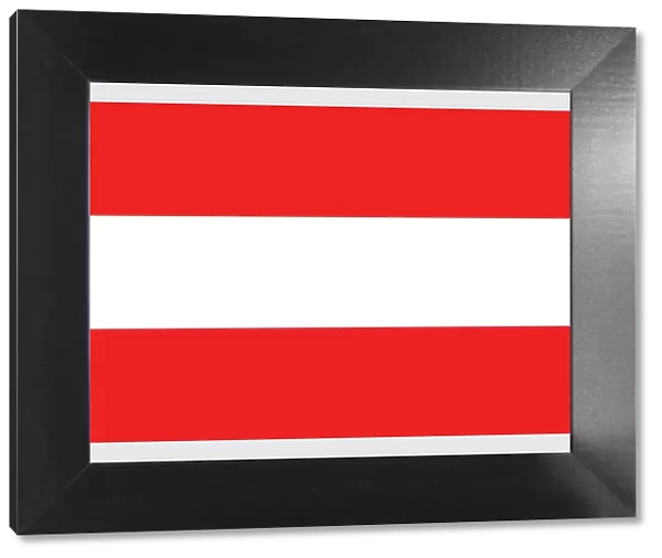 Illustration of flag of Austria, with three equal horizontal bands of red (top), white, and red