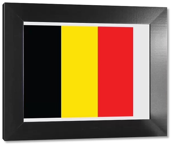 Illustration of national flag of Belgium, with three equal vertical bands of black, yellow and red