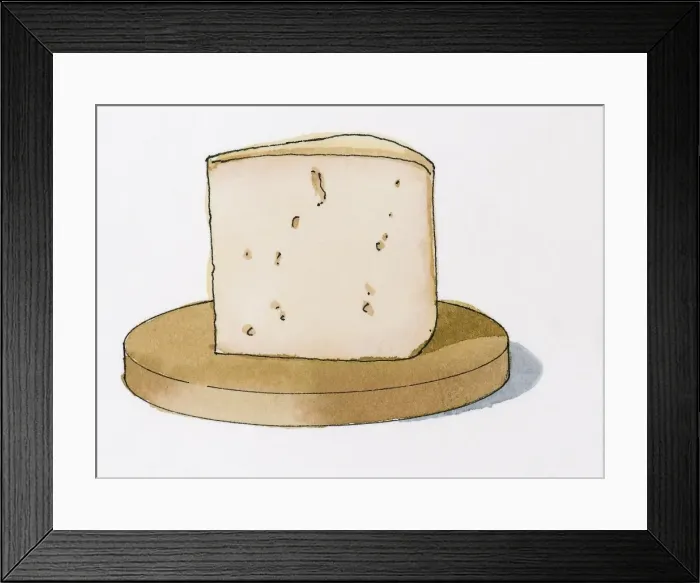 Framed Print : Illustration of Bergama Tulum cheese from Turkey Framed Print : Illustration of Bergama Tulum cheese from Turkey