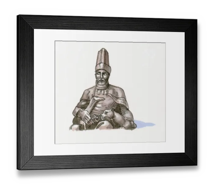 Framed Print : Illustration of statue of Haci Bektas