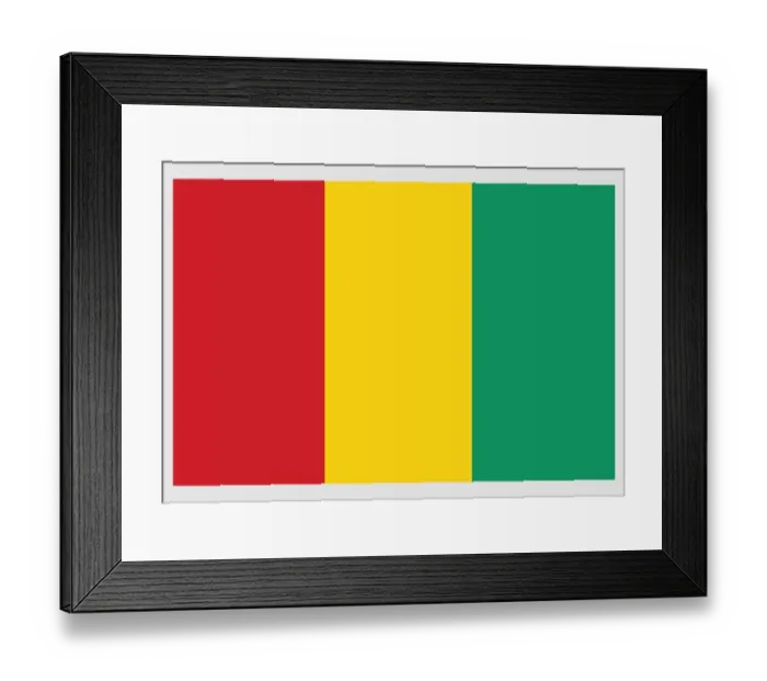 Framed Print : Illustration of flag of Guinea, a tricolor of three vertical bands of red, yellow and green Framed Print : Illustration of flag of Guinea, a tricolor of three vertical bands of red, yellow and green