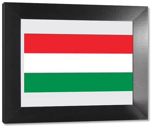 Illustration of civil and state flag of Hungary, a horizontal tricolor of red, white and green