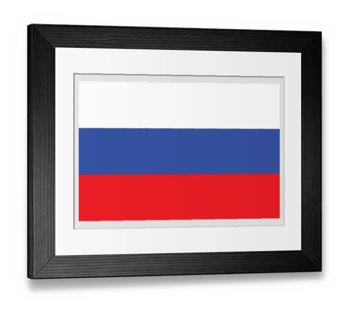 Framed Print : Illustration of flag of Russia, a tricolor of white blue and red Framed Print : Illustration of flag of Russia, a tricolor of white blue and red