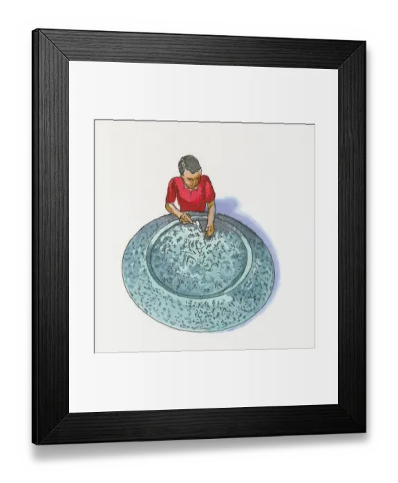 Framed Print : Illustration of traditional craftsperson near Erzincan Framed Print : Illustration of traditional craftsperson near Erzincan