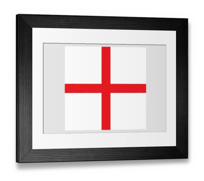 Framed Print : Illustration of flag of England, with red St. Georges cross on white field Framed Print : Illustration of flag of England, with red St. Georges cross on white field