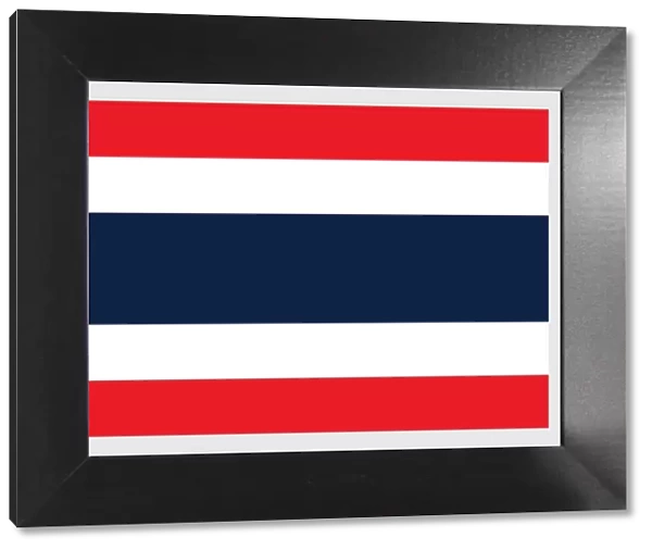 Illustration of flag of Thailand, with five horizontal red, white and blue stripes