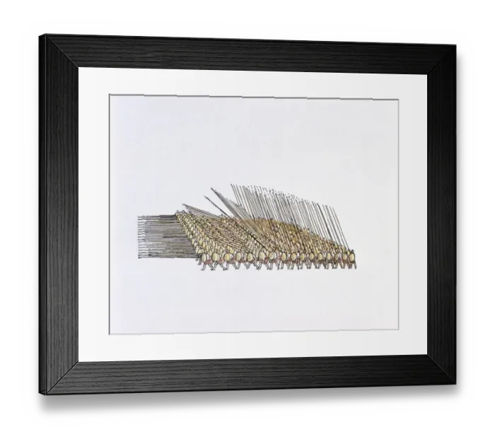 Framed Print : Illustration of Alexander the Greats infantry, marching in phalanx formation, holding spears and shields Framed Print : Illustration of Alexander the Greats infantry, marching in phalanx formation, holding spears and shields