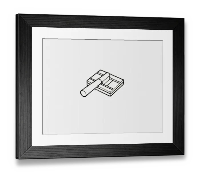 Framed Print : Black and white illustration of paint pad Framed Print : Black and white illustration of paint pad