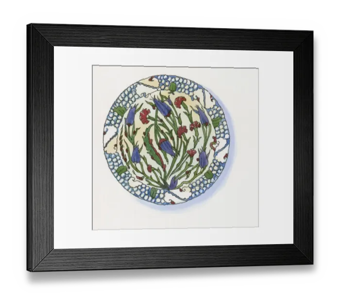 Framed Print : Illustration of ceramic Canakkale plate